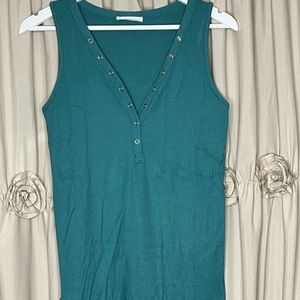 Teal Ribbed Tank NWOT